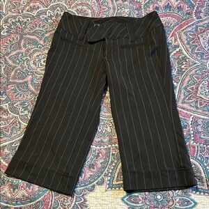 Stylish Black Pinstripe women’s dress capris.